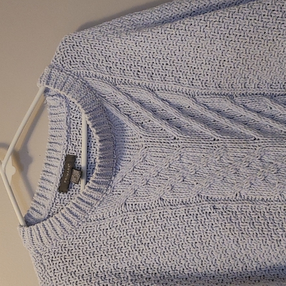 Primark Large Pale Blue Sweater with center cable knit design - Picture 3 of 5